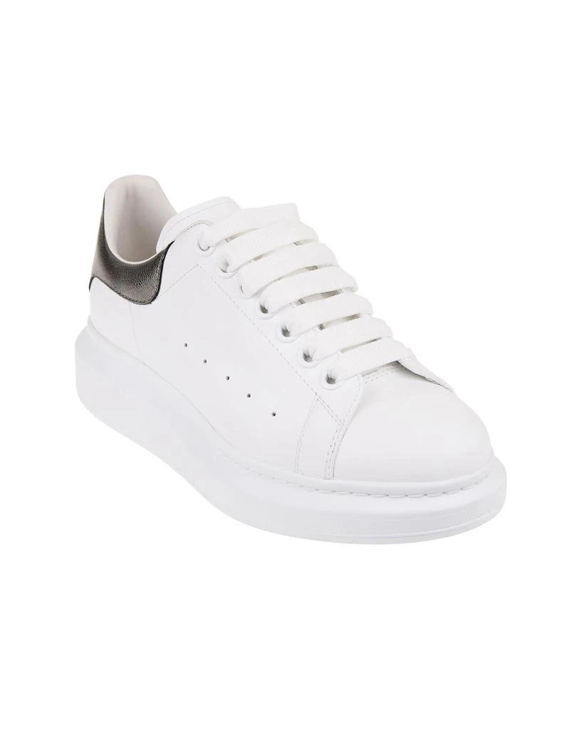Alexander McQueen White Oversized Sneakers With Metallic Dark Grey Spoiler 2