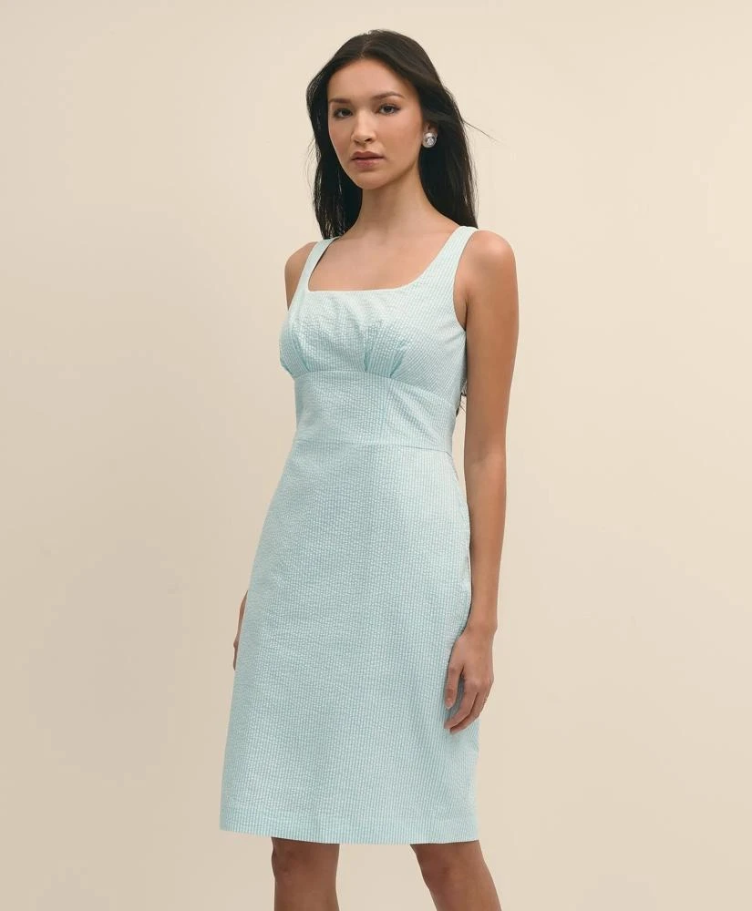 Brooks Brothers Cotton Blend Seersucker Sheath Dress 3