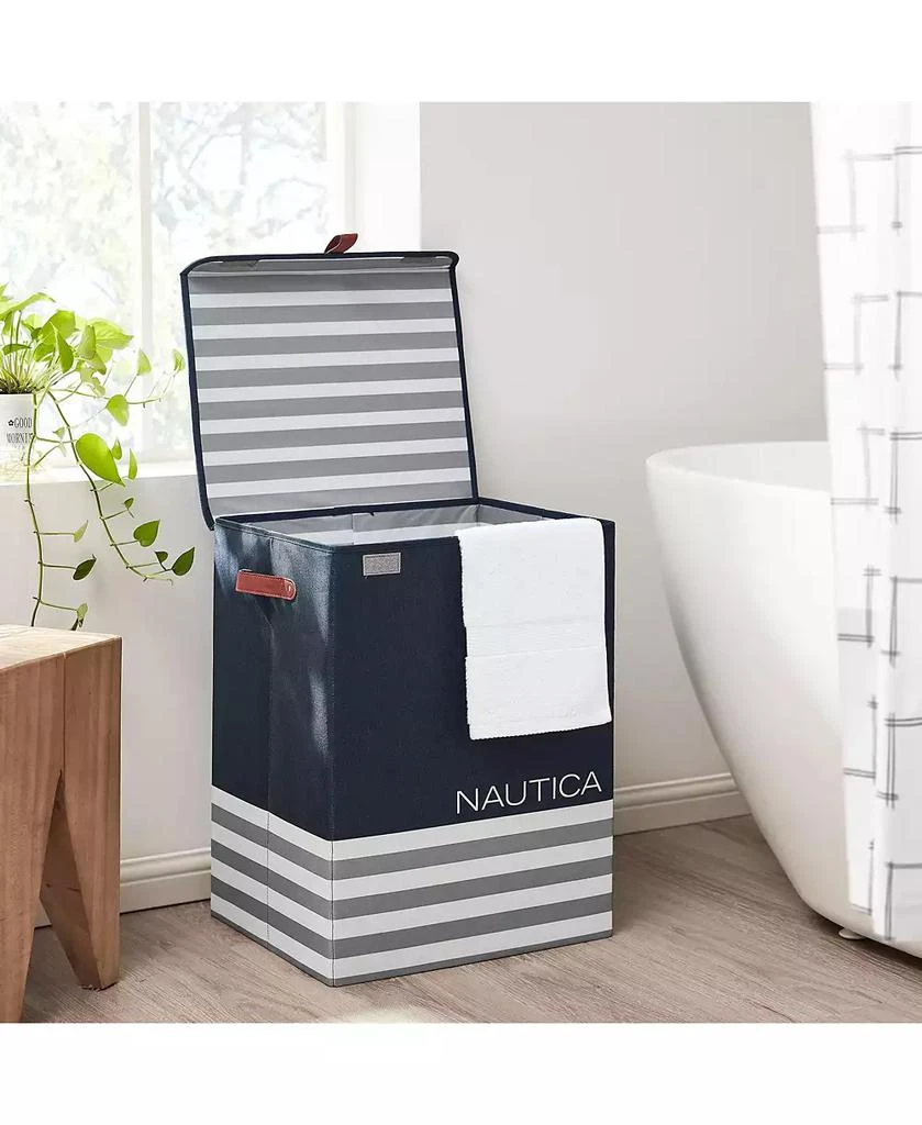 Nautica Folded Hamper with Lid Stripe 4