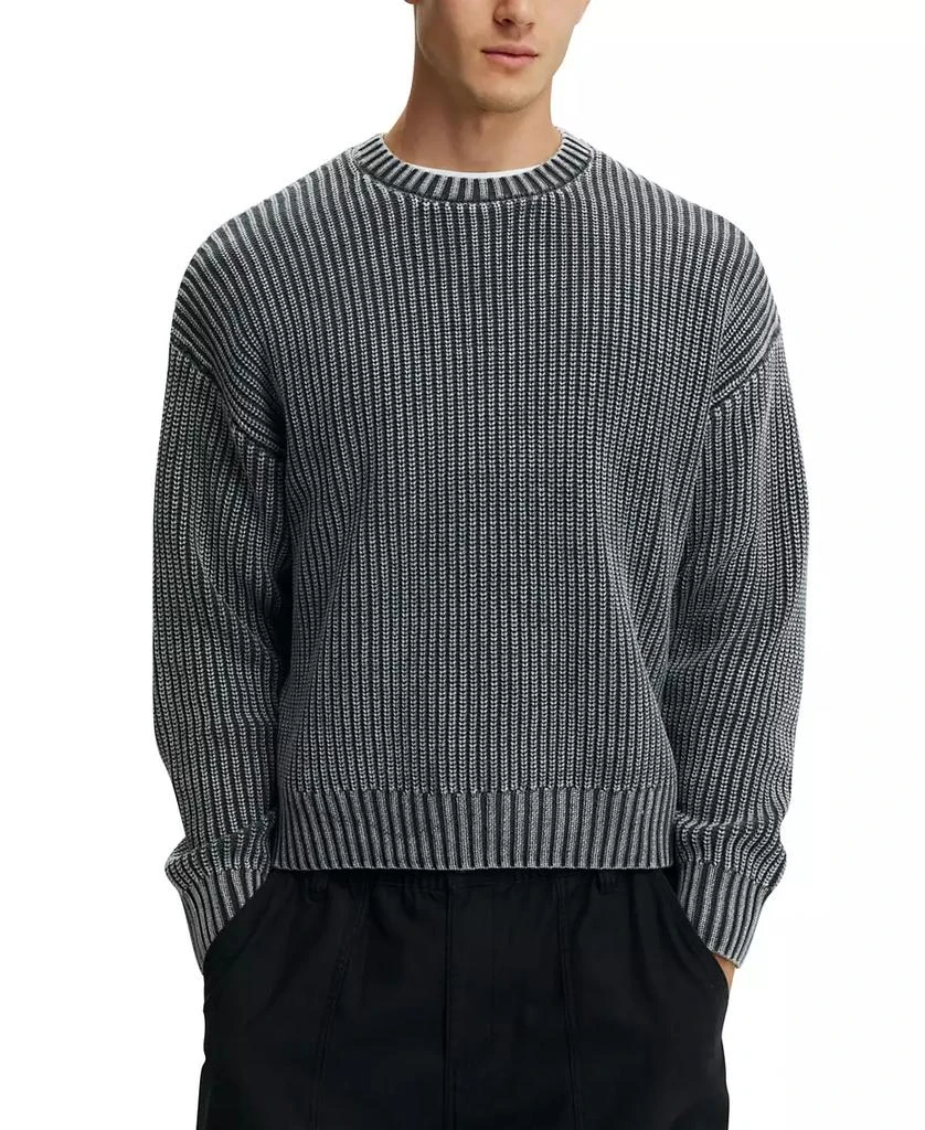 Cotton On Men's Washed Box Fit Crew Knit Sweater 1