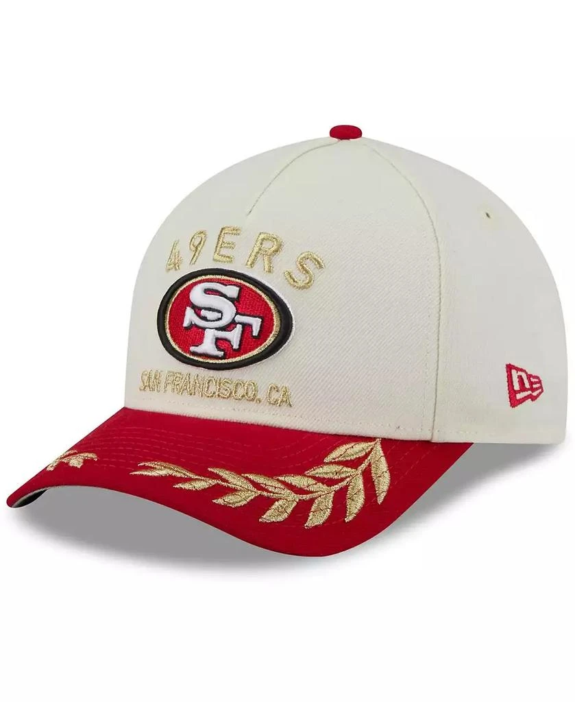 New Era Men's Cream/Scarlet San Francisco 49ers 2025 NFL Draft 9FORTY A-Frame M-Crown Adjustable Hat 1