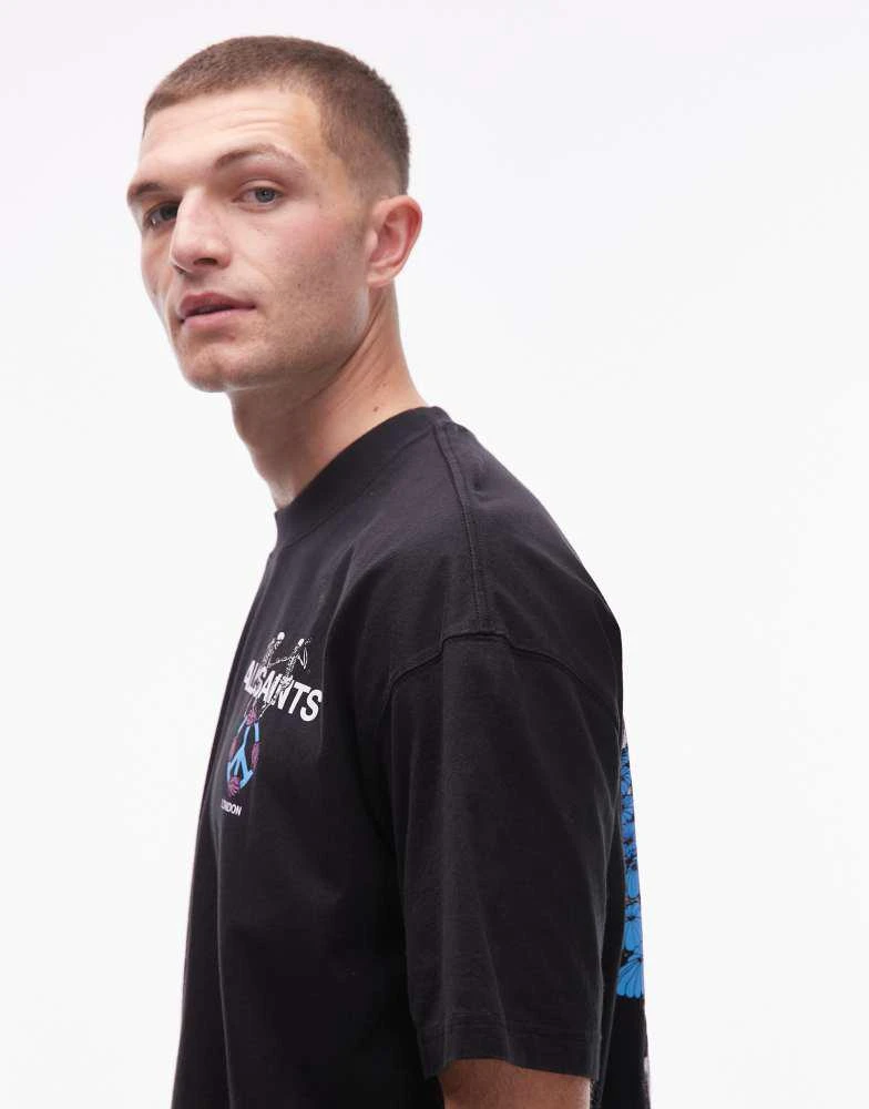 ALL SAINTS Allsaints reincarnate graphic t-shirt in black 4