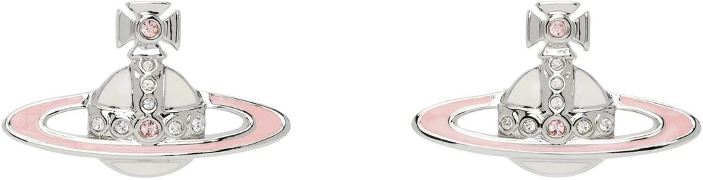 Vivienne Westwood Silver 
Pink Small Neo Bas Relief Earrings 1