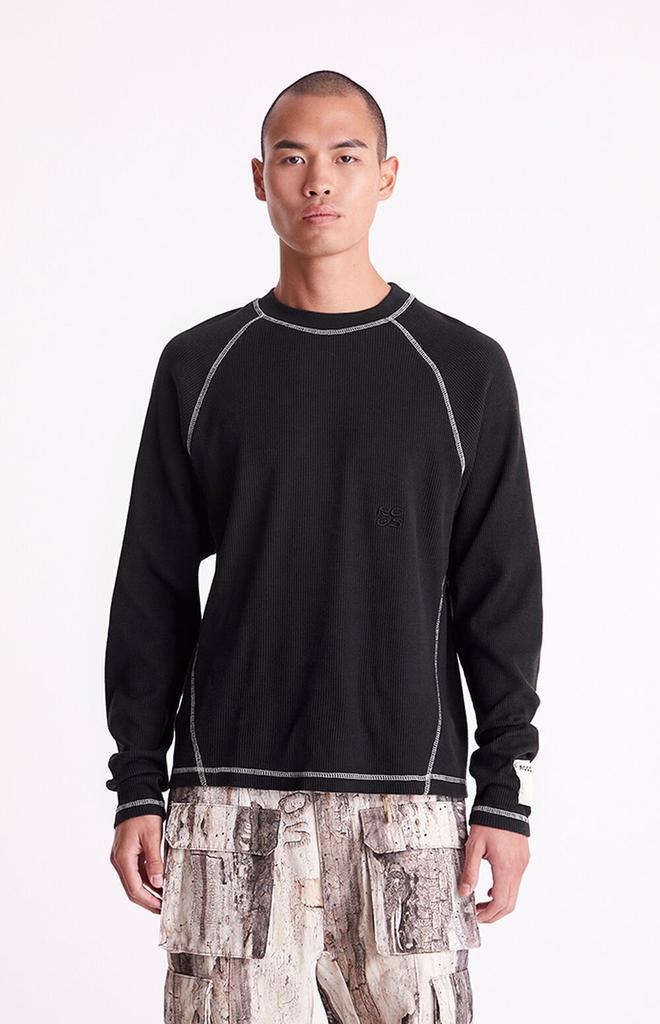 Shop Long Sleeve Waffle Knit T-Shirt on Sale at BeyondStyle – Get