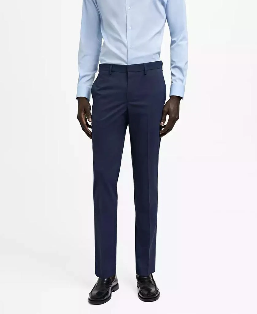 Mango Men's Stretch Fabric Super Slim-Fit Suit Pants 1