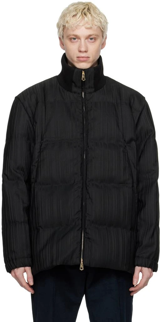 Paul Smith Black Shadow Stripe Down Coat 1