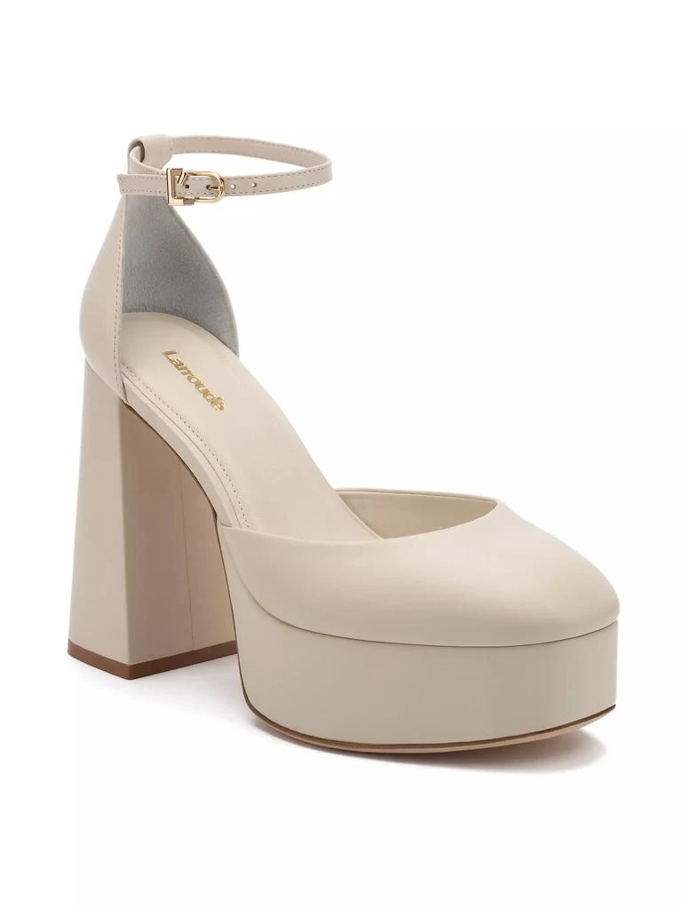 Larroudé Ari Leather Ankle-Strap Platform Pumps 2