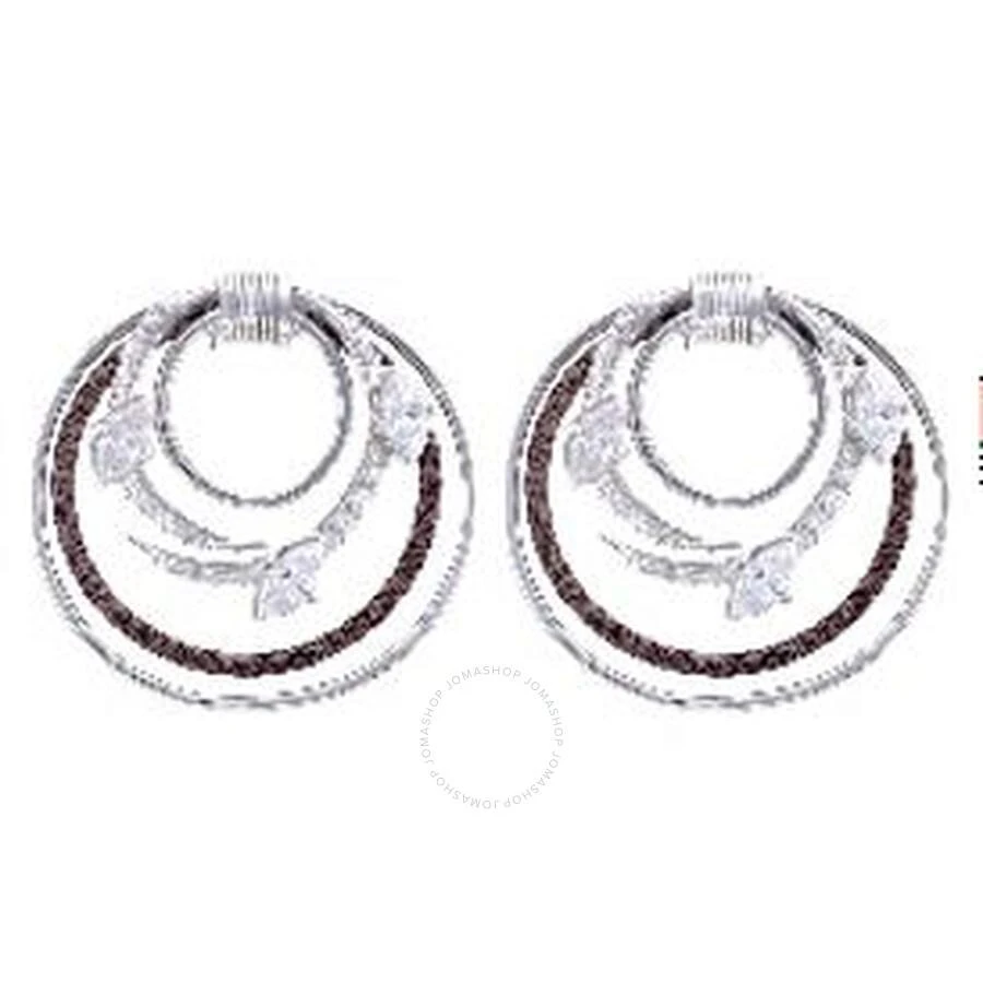 Charriol Tango White CZ Stones Stainless Steel Bronze PVD Cable Earrings 1