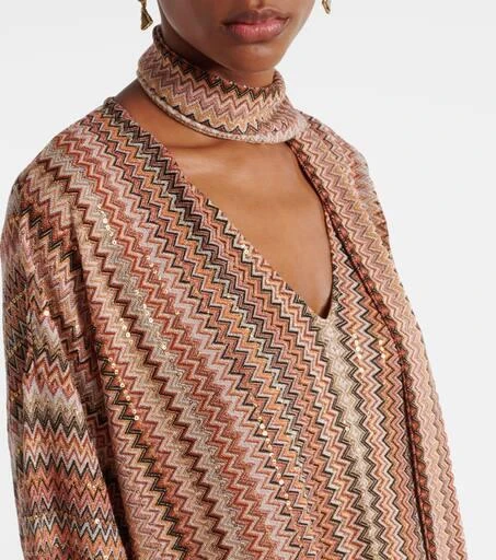 Missoni Zigzag sequined fringed lamé kaftan 4