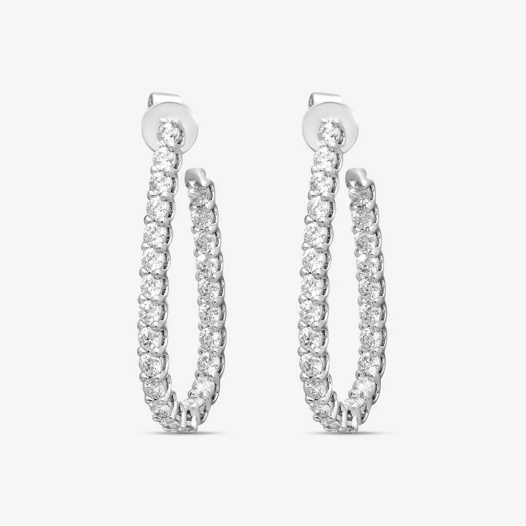 Hearts On Fire Hearts On Fire Signature 18K White Gold Diamond Hoop Earrings HOOPSIGPS02008W-copy