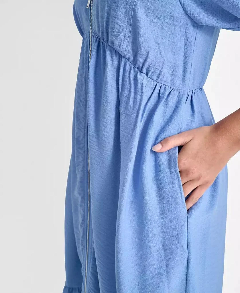 DKNY Women's Puff Sleeve Dress with Zipper 4