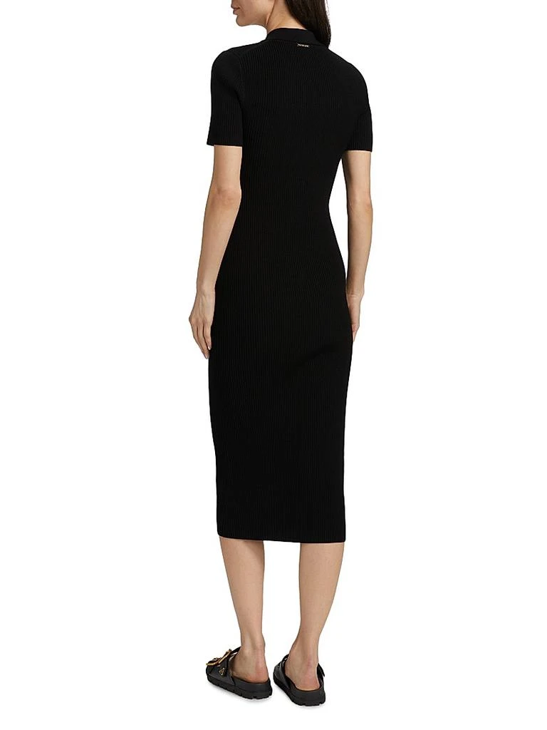 Michael Michael Kors Women's Polo Collar Midi Dress - Black - Size XL