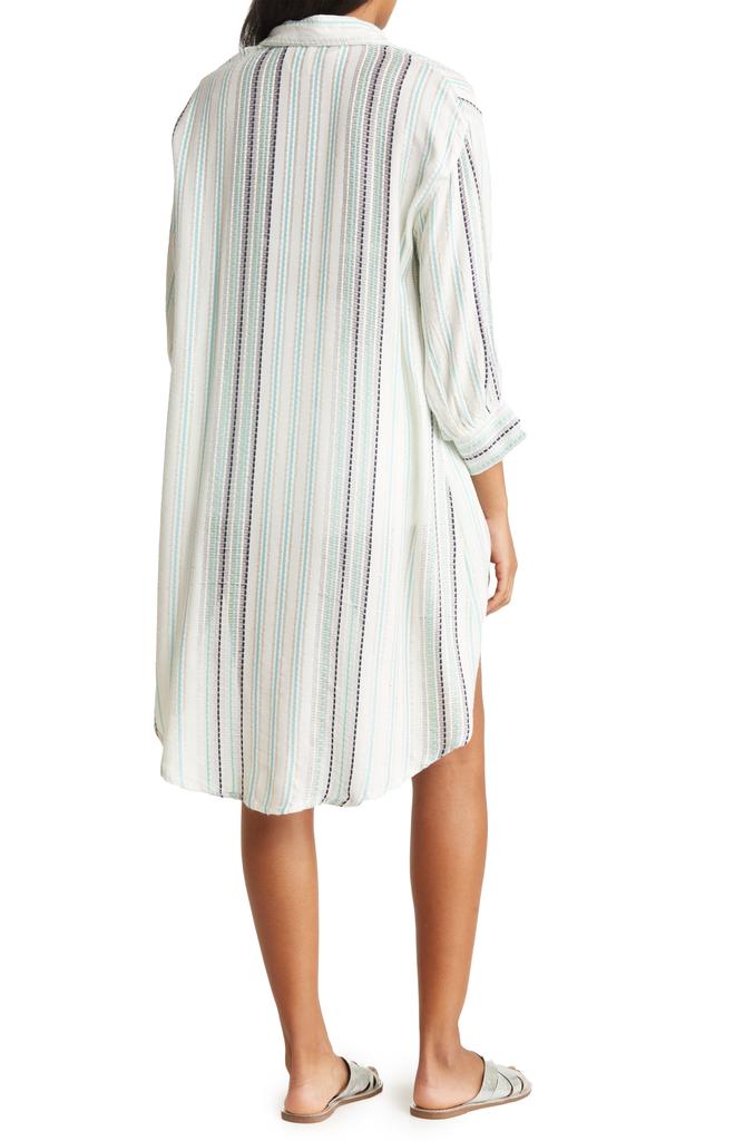 BOHO ME Gauze Stripe Print Coverup