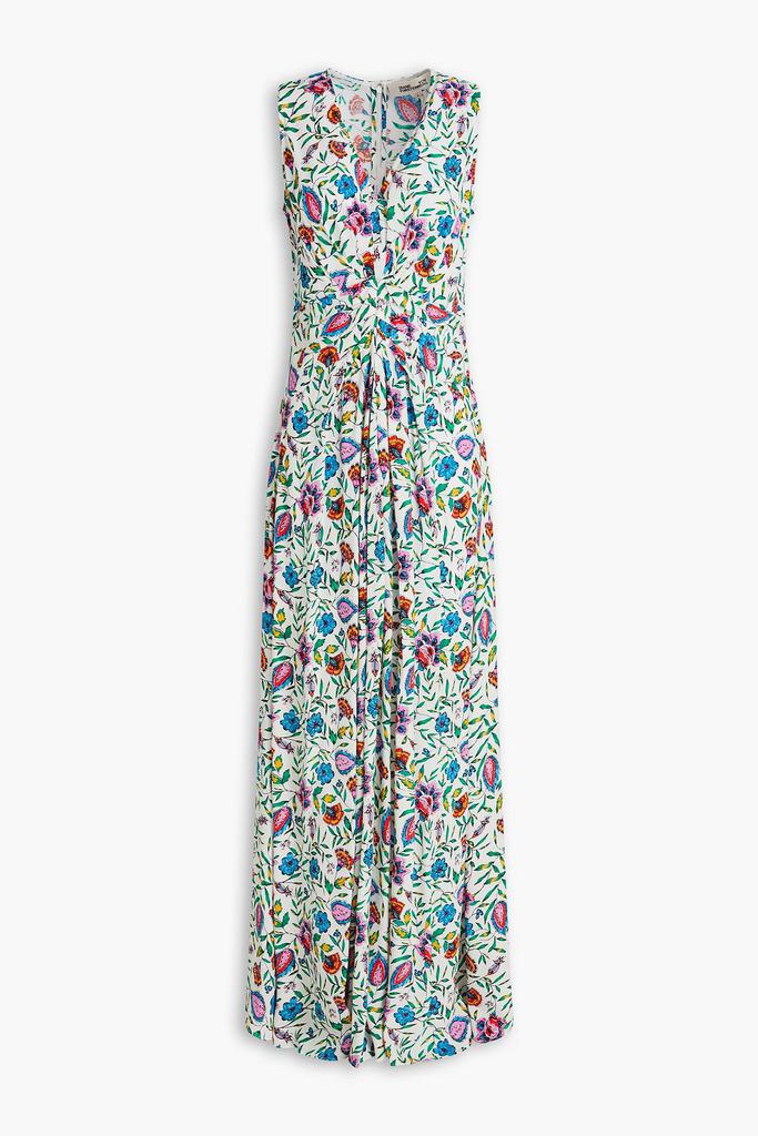 Diane von Furstenberg Ace floral-print ruched crepe maxi dress