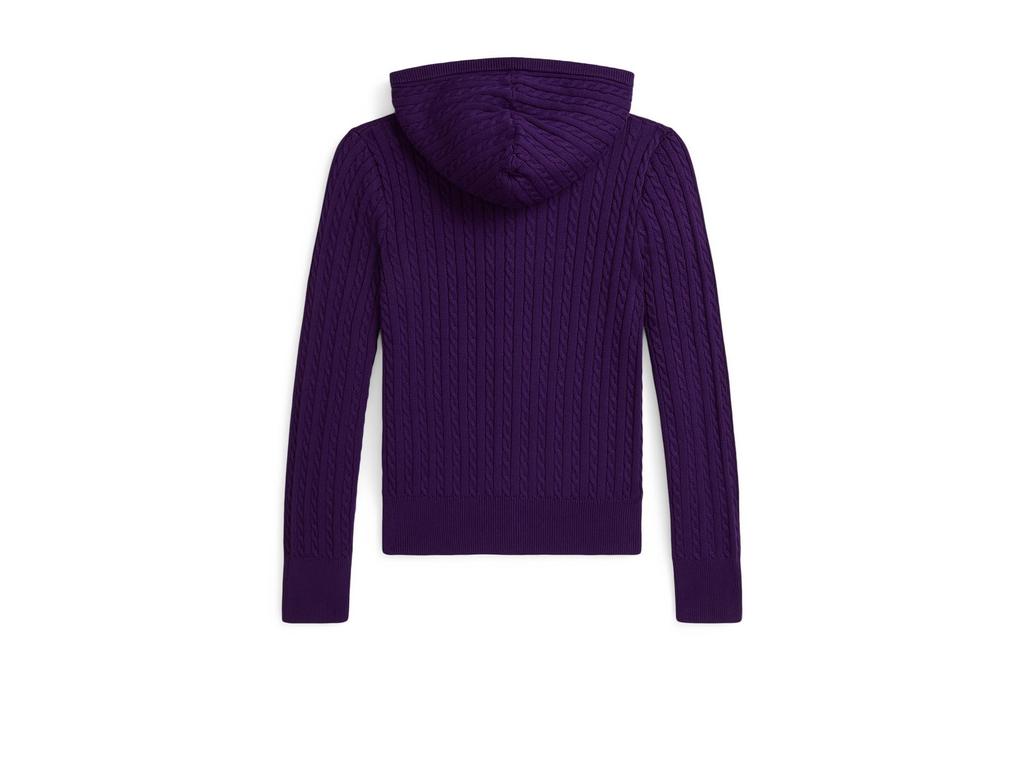 Ralph Lauren Mini-Cable Cotton Full Zip Hoodie (Big Kid)