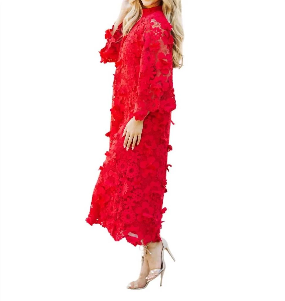 j.marie Seraphina Midi Dress In Red 2