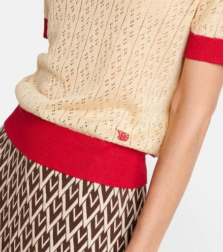 Valentino Linen-blend polo sweater 5