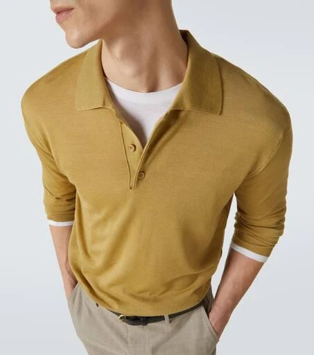 AMI Wool and silk polo sweater 6