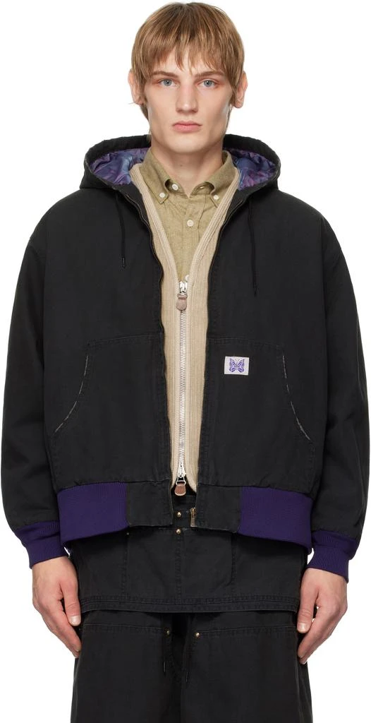 Needles Black Zipped Work Hoodie 1