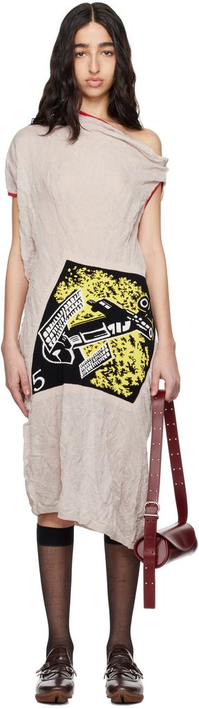 Kiko Kostadinov Gray Satellite Knit Midi Dress