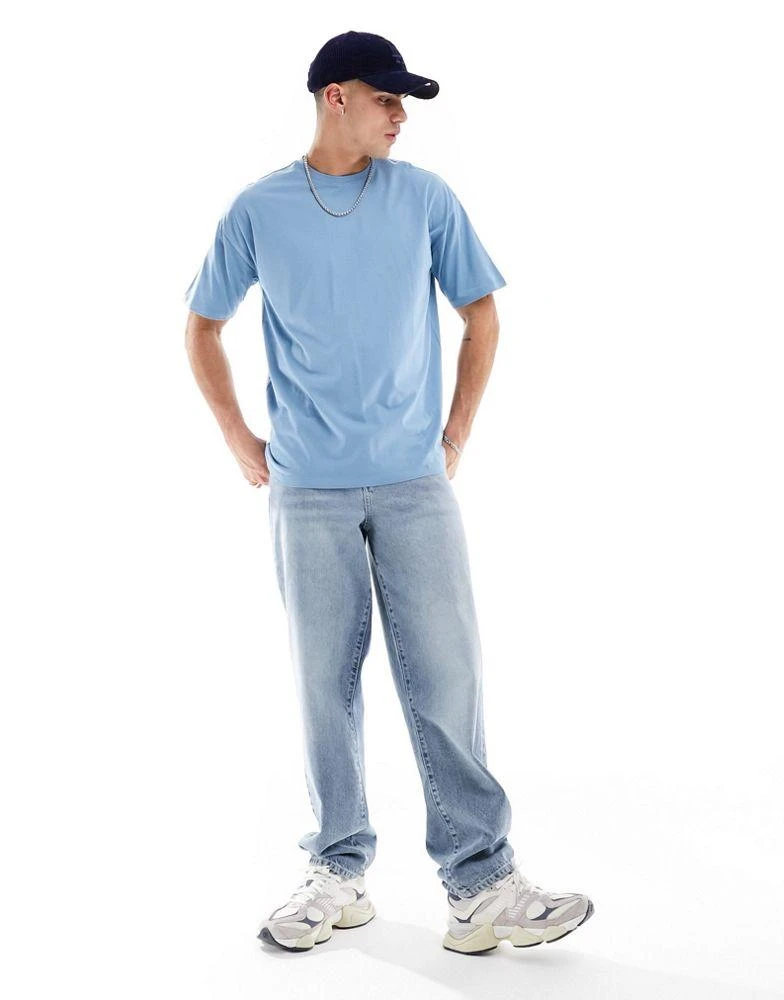 New Look New Look oversized t-shirt in mid blue 3