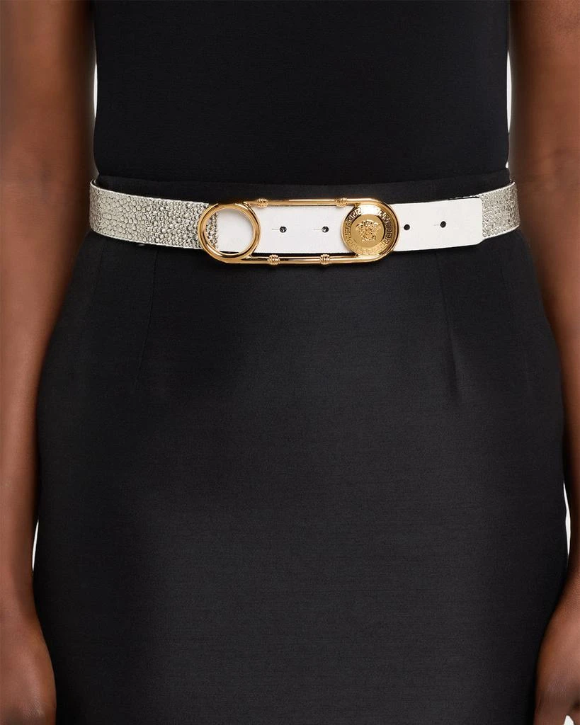 Versace Crystal Safety Pin Leather Belt 2