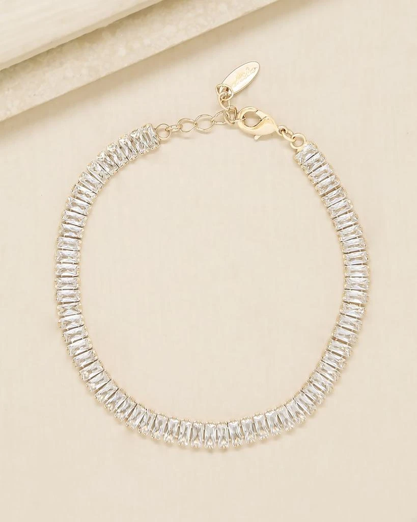 Ettika Jewelry Baguette Ankle Bracelet in 18K Gold Plate 3