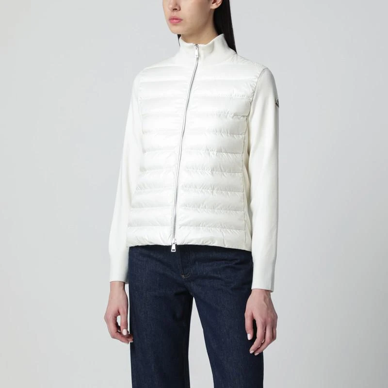 Moncler White padded wool zip cardigan