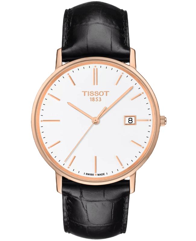 Tissot Tissot T-Gold Goldrun White Dial Leather Strap Men's Watch T922.410.76.011.00