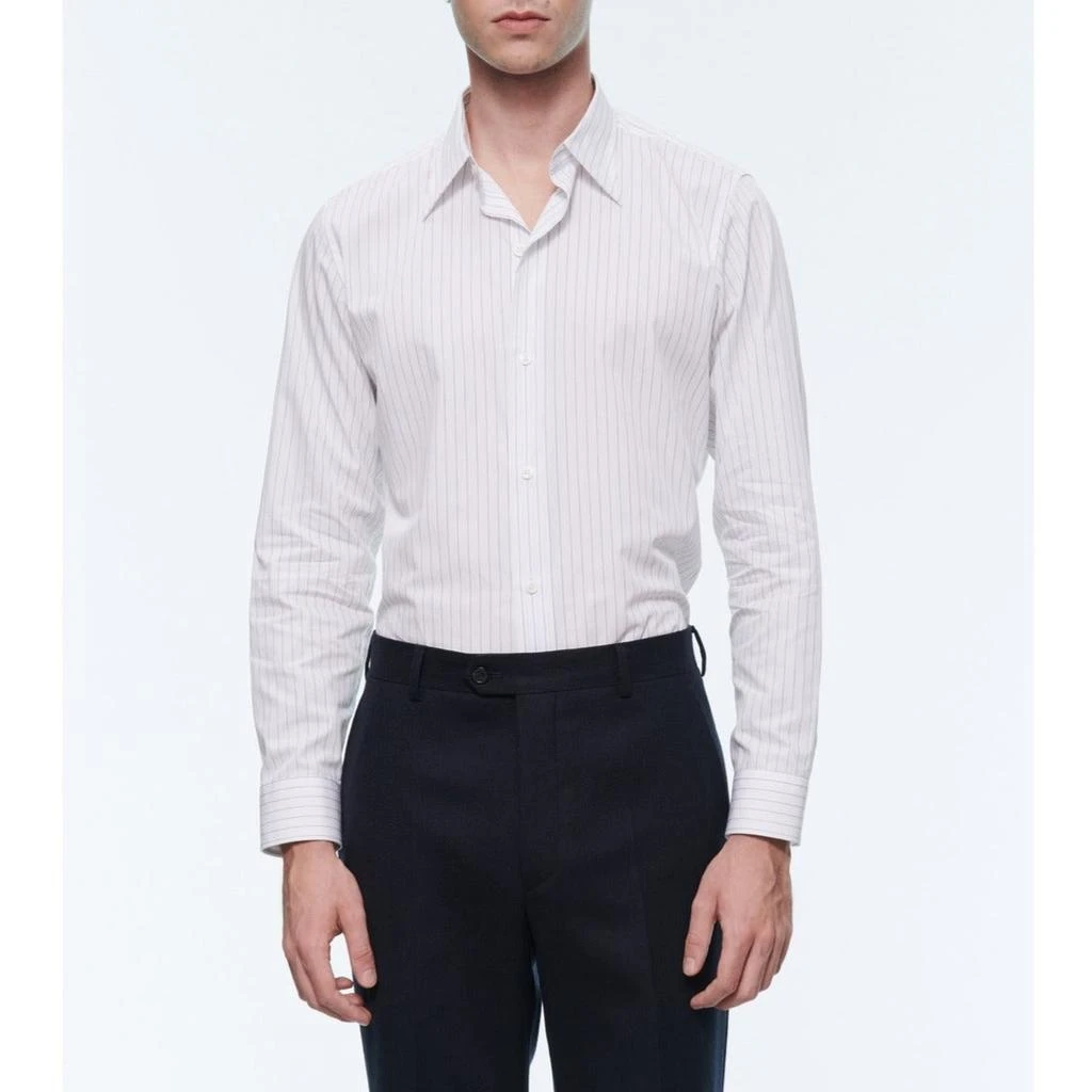 预计3周后发货 Fursac Chemise En Popeline De Coton À Rayures - Blanc - Homme 1