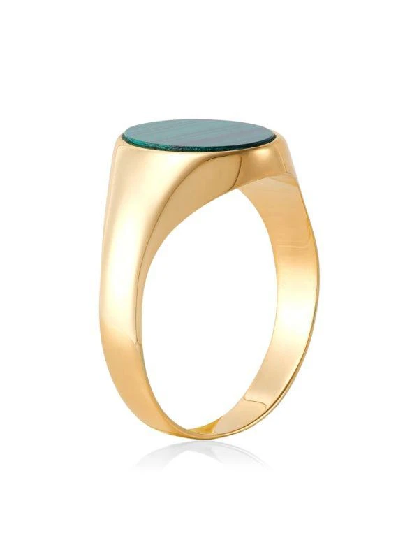 Saks Fifth Avenue 14K Yellow Gold 
Malachite Signet Ring 2