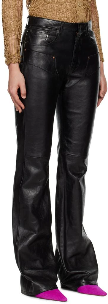 Acne Studios Black Paneled Leather Trousers 2