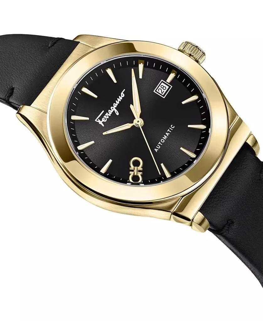 Salvatore Ferragamo Men's Swiss Automatic 1927 Black Leather Strap Watch 42mm 3