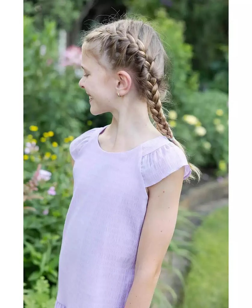 Florence Eiseman Big Girls Crinkle Lawn Dress With Shirred Hem Ruffle 5