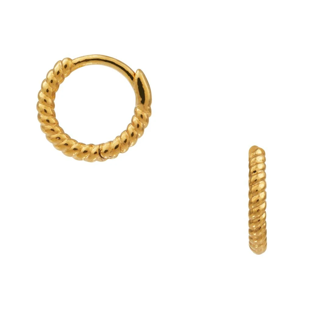Orelia London Rope Mini Micro Hoop Earrings