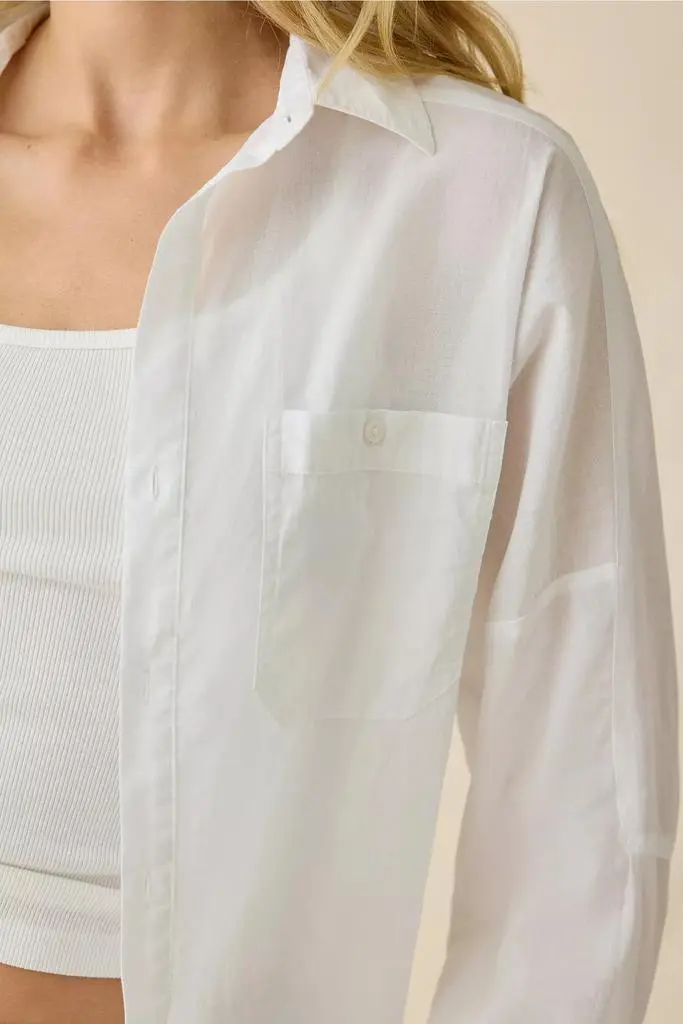 BDG BDG Alex Breezy Cotton Oversized Button-Down Shirt 3