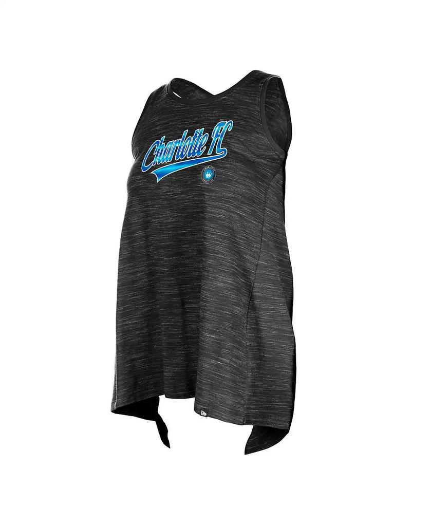5th & Ocean Women's by New Era Black Charlotte FC Athletic Cross Back Tank Top