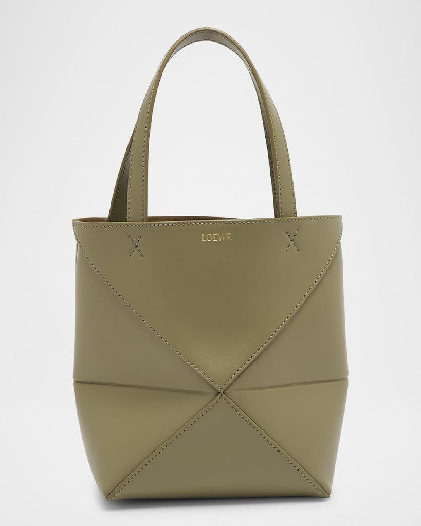 LOEWE｜TOTEBAGS (Mini Puzzle Fold Tote in shiny calfskin Mini Puzzle Fold tote in shiny calfskin Beige - LOEWE