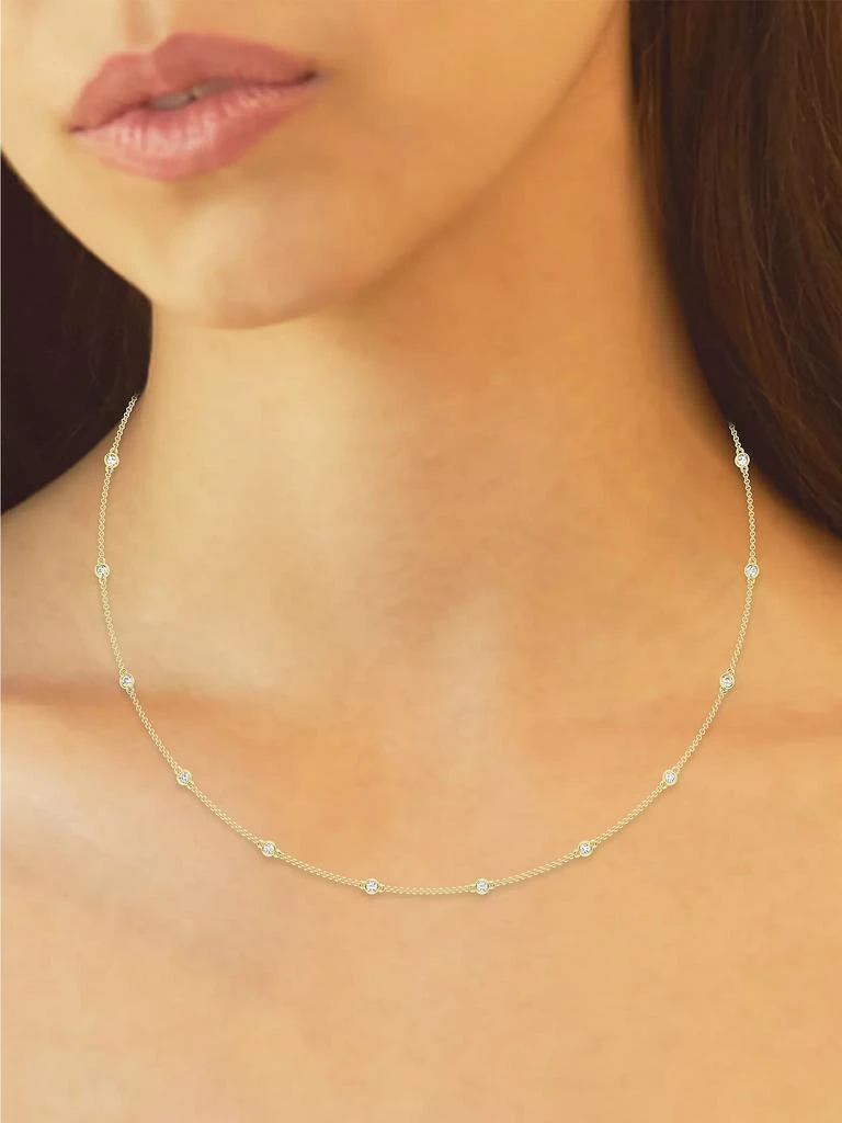 Saks Fifth Avenue Collection 14K Yellow Gold & Lab-Grown 14-Diamond Station Necklace/5.00-20.00 TCW 2