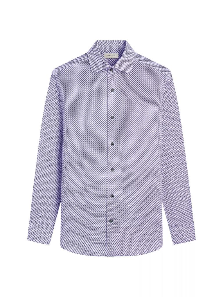 BUGATCHI Devon Printed Stretch Cotton Shirt