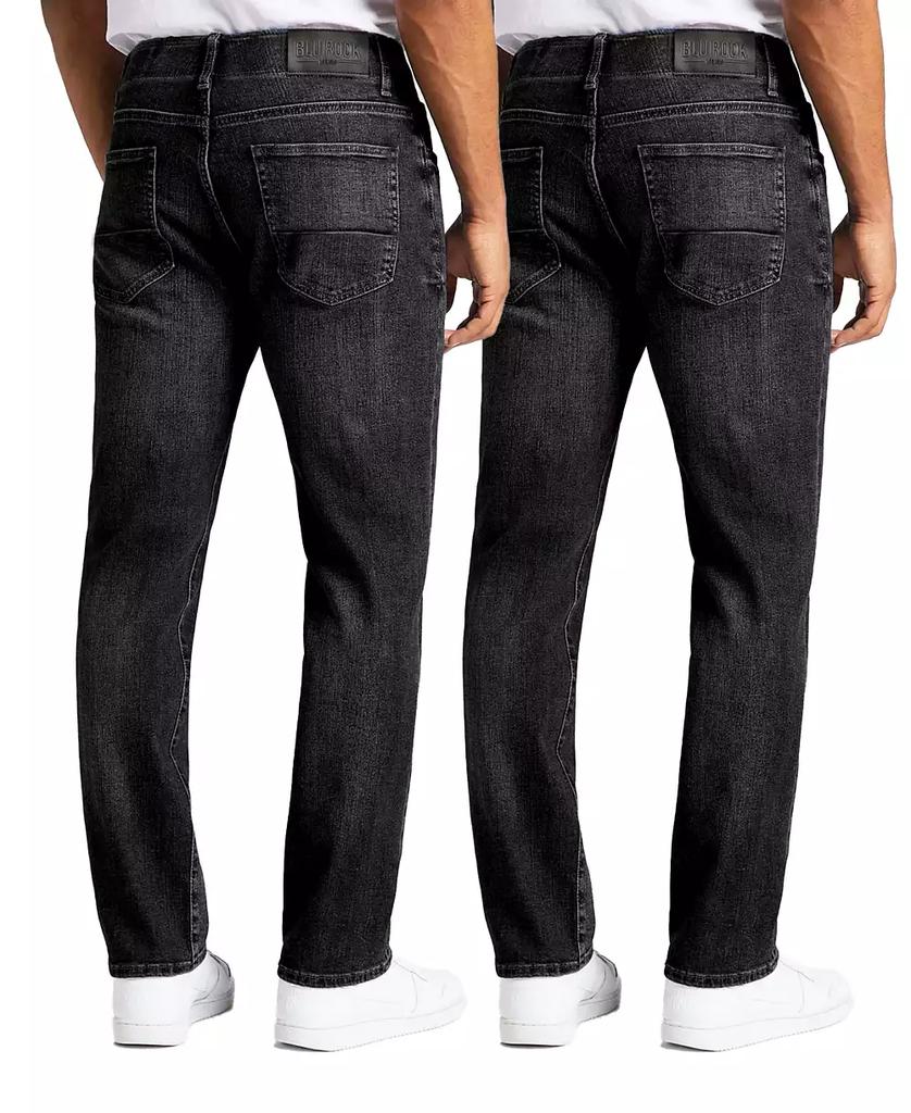 Blu Rock Men's Flex Stretch Slim Straight Jeans, Pack of 2