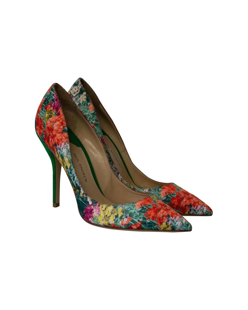 Paul Andrew Shakti Pumps in Floral Print Silk and Suede 3