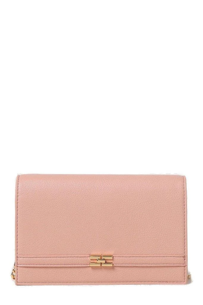 ELISABETTA FRANCHI Logo Plaque Chain Linked Clutch Bag 1