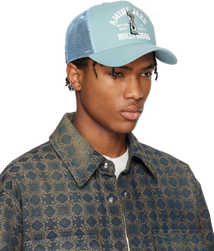 AMIRI Blue 'Amiri Jazz' Wolf Trucker Cap 2