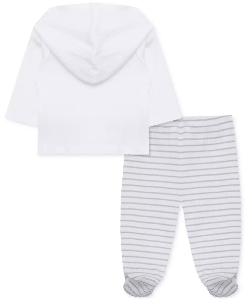 Little Me Baby Ducks Cotton Cardigan & Footed Pants, 2 Piece Set