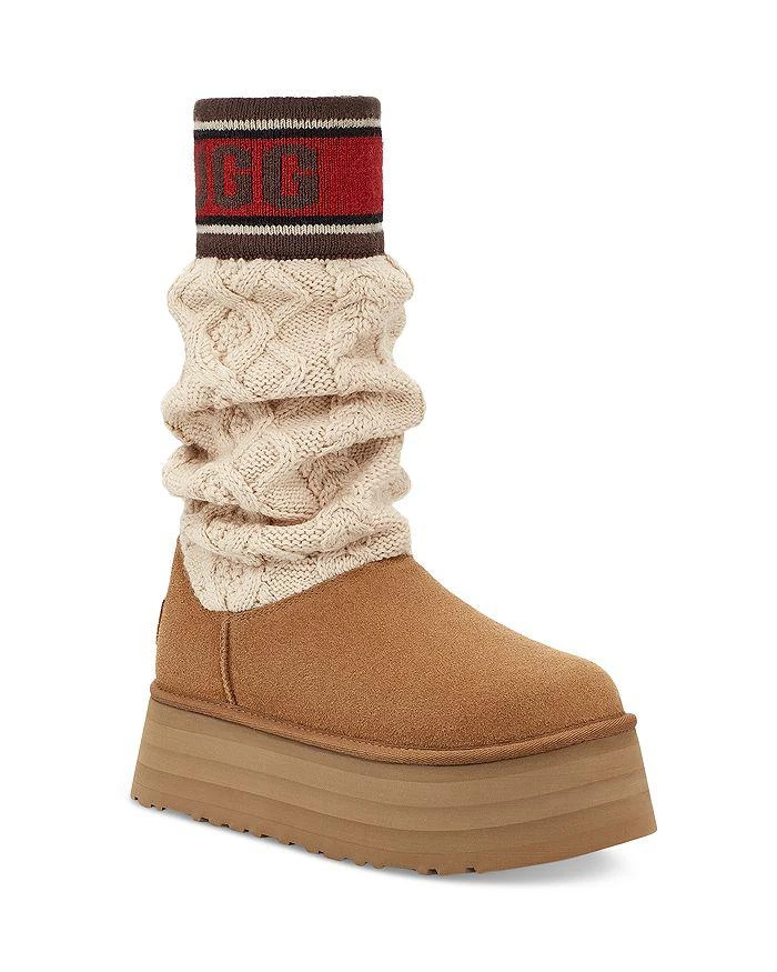 UGG Women's Classic Sweater Letter Platform Boots 1