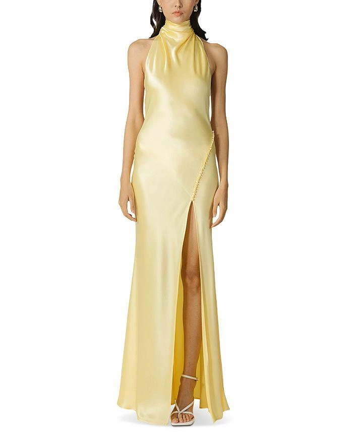 SAU LEE Penelope Satin Halter Neck Gown 1