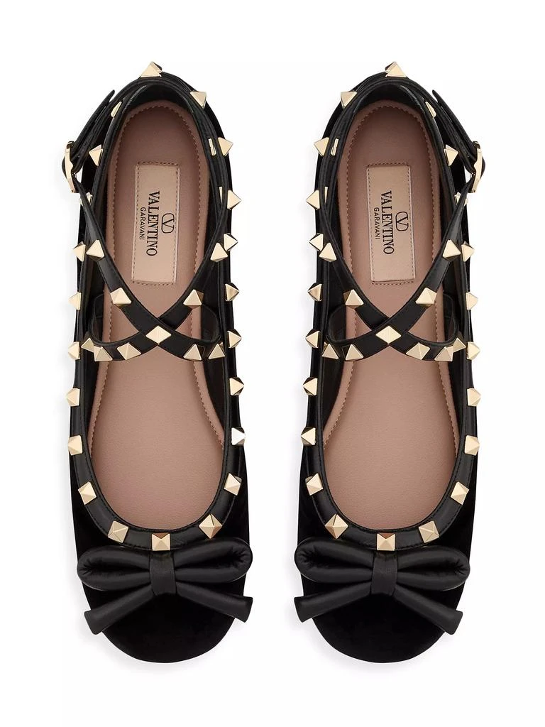 Valentino Rockstud 5MM Velvet Ballerina Flats 4