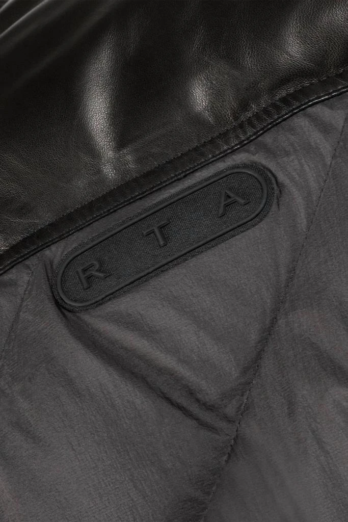RTA Men's Leather Contrast Puffer Jacket In Black 3