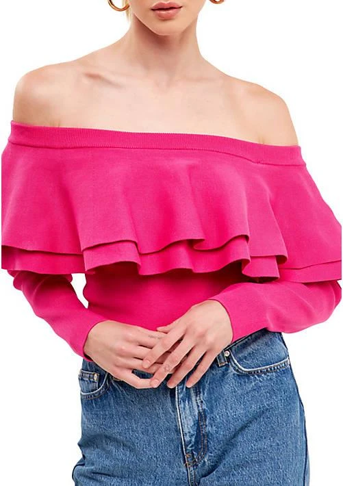 Endless Rose Off-The-Shoulder Knit Top 1
